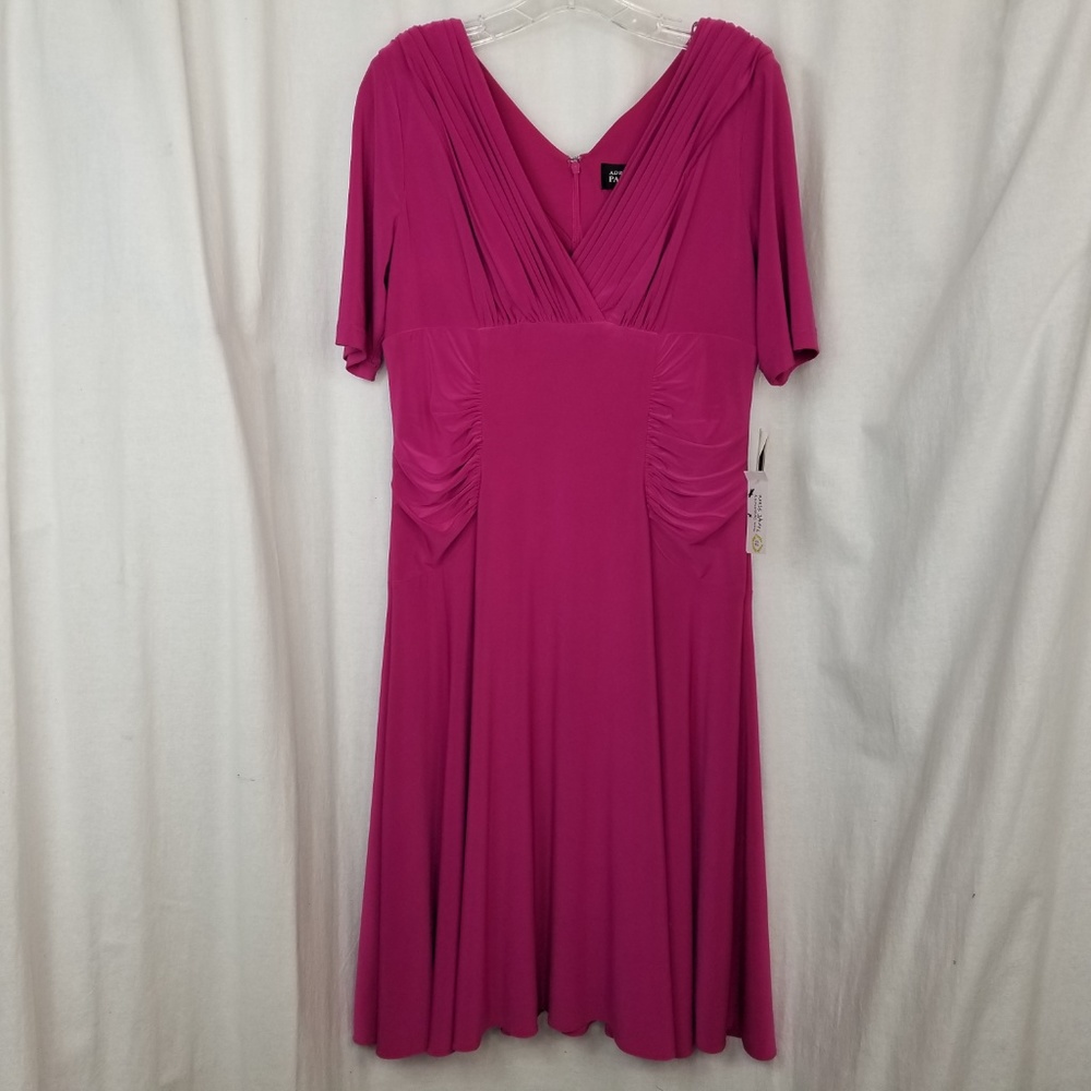 Adrianna Papell womens dress size 10 pink gathered
